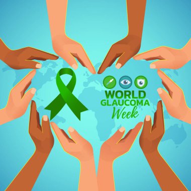 Dünya glokom haftası. Vektör bayrağı, poster, broşür, tebrik kartı .