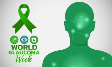 Dünya glokom haftası. Vektör bayrağı, poster, broşür, tebrik kartı .