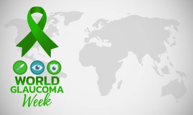 Dünya glokom haftası. Vektör bayrağı, poster, broşür, tebrik kartı .