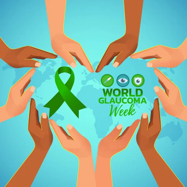 Dünya glokom haftası. Vektör bayrağı, poster, broşür, tebrik kartı .