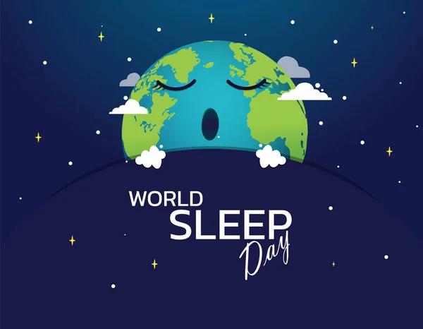 World Sleep Day Vector Design Illustration Horizontales Helles Plakat Zum — Stockvektor