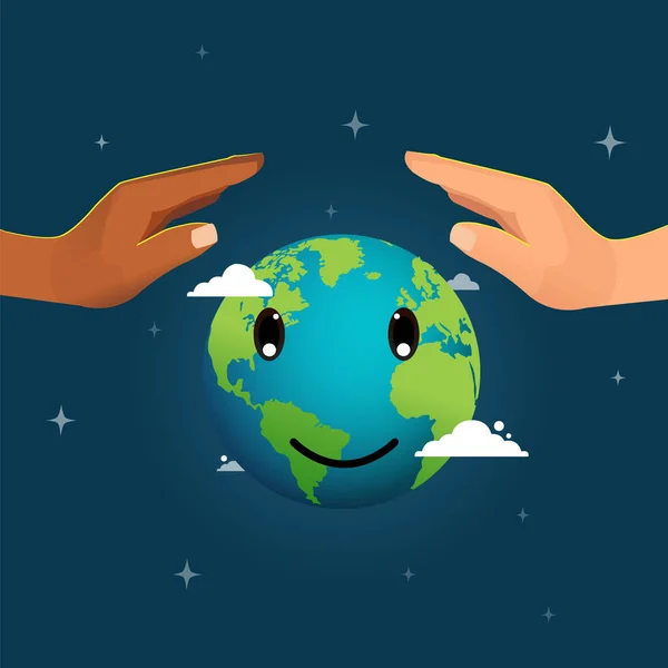 Weltumwelt Und Erdtagweltumwelt Und Erdtag Tag Der Glücklichen Erde — Stockvektor
