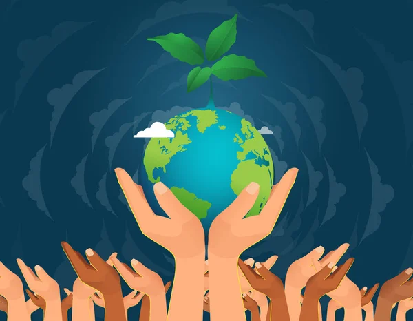 Παγκόσμια Ημέρα Περιβάλλοντος Και Γης Παγκόσμια Ημέρα Περιβάλλοντος Και Γης — Διανυσματικό Αρχείο