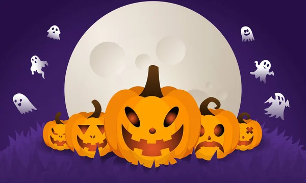 Fundo Halloween Para Uma Festa Venda Noite Halloween — Vetor de Stock