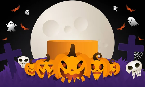 Halloween Background Party Sale Halloween Night Happy Halloween Banner — 스톡 벡터