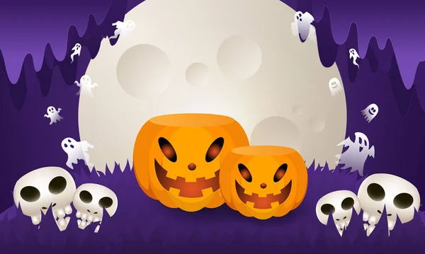 Halloween Background Party Sale Halloween Night Happy Halloween Banner — Stockvektor