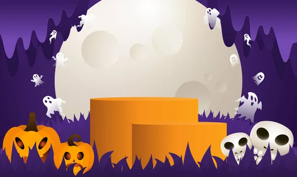 Fundo Halloween Para Uma Festa Venda Noite Halloween —  Vetores de Stock