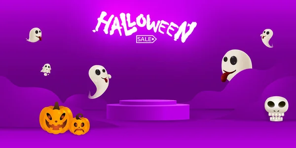 Fundo Halloween Para Uma Festa Venda Noite Halloween — Vetor de Stock