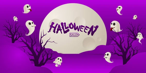 Fond Halloween Pour Une Fête Une Vente Sur Nuit Halloween — Image vectorielle