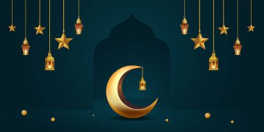 Ramazan kareem afiş arkaplan tasarımı illüstrasyonu