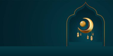 Ramazan kareem afiş arkaplan tasarımı illüstrasyonu.