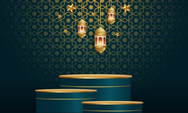 Ramazan kareem afiş arkaplan tasarımı illüstrasyonu.