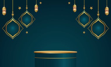 Ramazan kareem afiş arkaplan tasarımı illüstrasyonu.