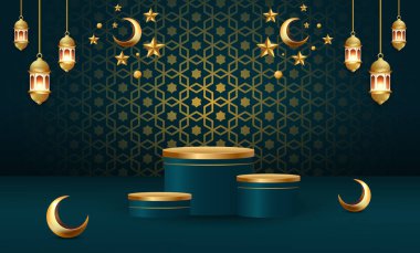 Ramazan kareem afiş arkaplan tasarımı illüstrasyonu.