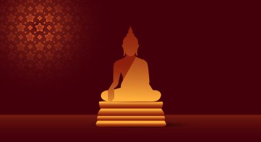 Makha bucha günü için arka plan, Vesak Günü, Atthami Puja Günü, Asanha Bucha Günü.
