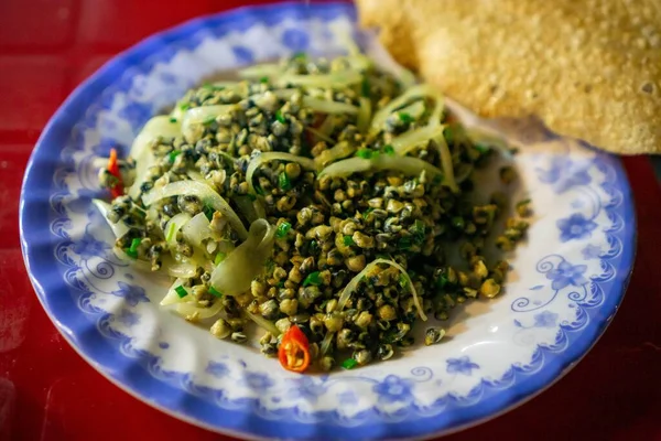 Vietnamese Stir Fried Baby Clams Chili Onions Sesa — Foto de Stock