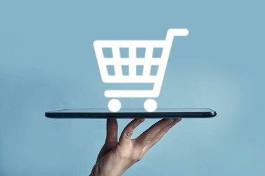 Purchasing goods online background