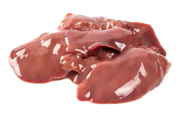 Raw Chicken Liver White Background — Stock Photo, Image