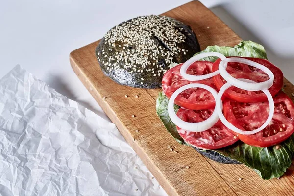 Proceso Hacer Deliciosa Hamburguesa Casera — Foto de Stock