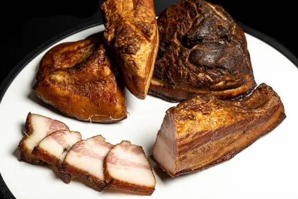 Sliced Smoked Bacon Close — 스톡 사진