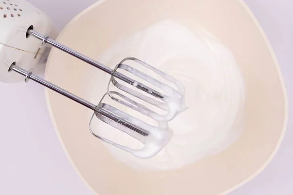 Hand Blender Bowl Whipped Cream — Foto de Stock