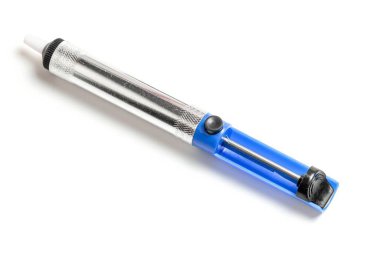 Solder sucker or desoldering pump for soldering on white backgro