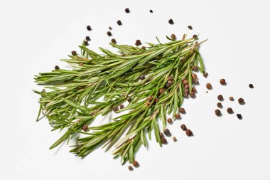 Taze biberiye grup beyaz arka plan üzerinde