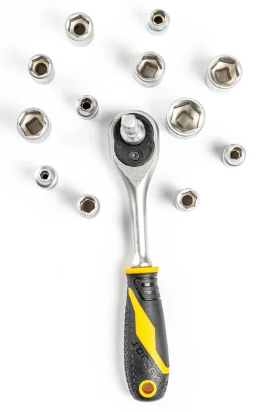 Top View Ratchet Wrench Socket Set — Fotografia de Stock
