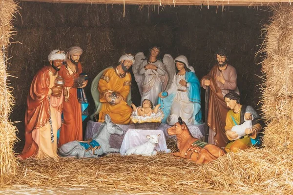 Christmas nativity scene, festive installation
