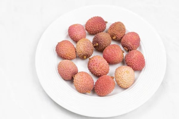 Lychee Fruit Served Plate — Photo