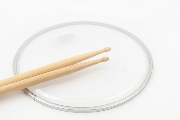 Snare Drum Called Butter Head White Background Drumst — Stock Photo, Image