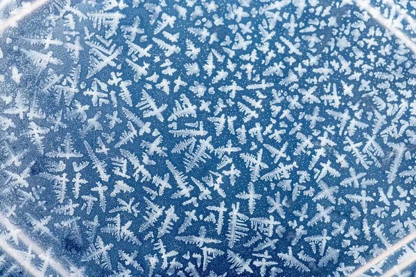 霜冻表面上华丽的霜冻图案 — 图库照片