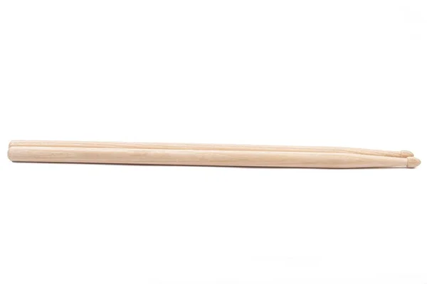 Wooden Drumsticks White Background Copy Space — Stock Photo, Image