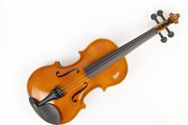 Violino Isolado Acima Fundo Branco Com Espaço Cópia — Fotografia de Stock