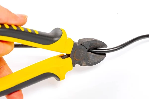 Nippers Tool Cutting Electric Wire Close — Fotografia de Stock