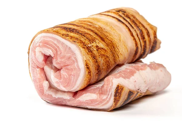 Fresh Fat Bacon Roll White — Stockfoto