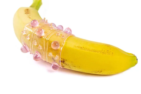 Silicone Sleeve Penis Banana Close — Foto de Stock