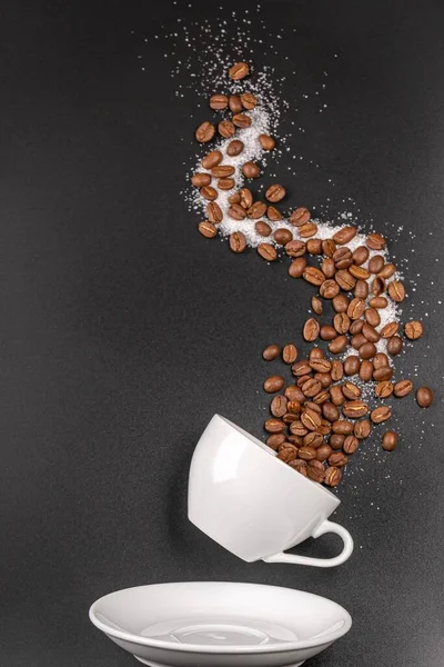 Beautiful Coffee Background Cup Saucer Sugar Coffee — Stockfoto