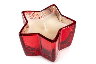 Mumla yıldız şeklinde bir şamdan.