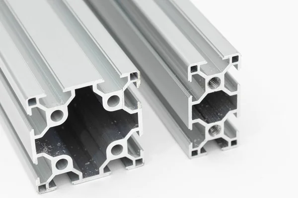 Industrial Aluminum Construction Bar Isolated White Backgr Stockbild