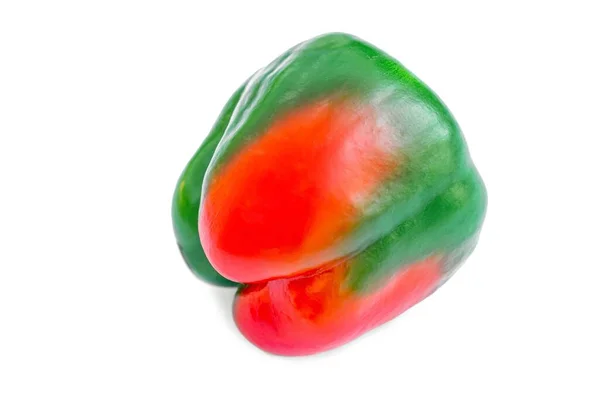 Sweet Red Green Pepper White Background — Foto de Stock