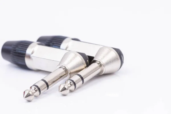 Stereo Jack Connectors Isolated White Background — Stock fotografie