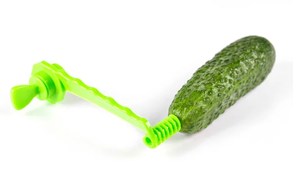 Cucumber Spiral Plastic Knife — ストック写真
