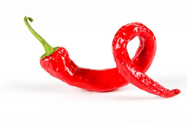 Peperoncino Rosso Caldo Sfondo Bianco — Foto Stock