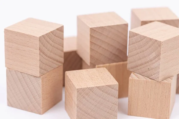 Pile Wooden Cubes Copy Space — Stock Photo, Image