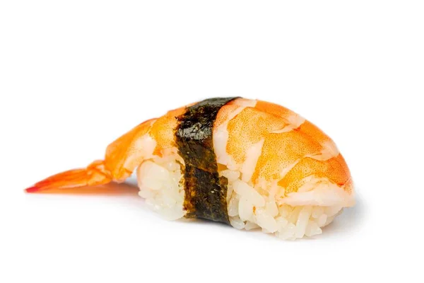Nigiri Shrimp White Background — Stockfoto