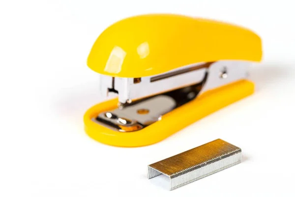 Yellow Stapler Staples Office Stationery — Fotografia de Stock