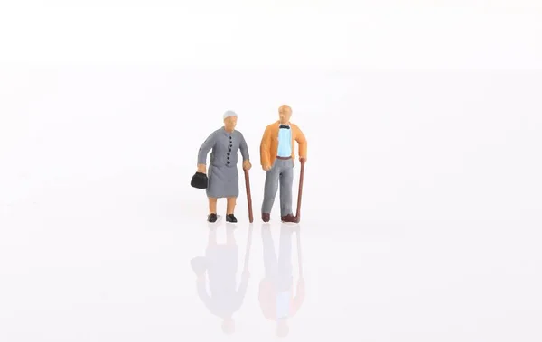 Old Couple White Background Foto Stock Royalty Free