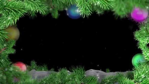 圣诞框架与冬季滑道 — 图库视频影像
