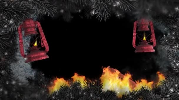 Weihnachtsrahmen und Winter-Diashow — Stockvideo